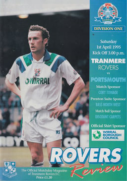 Tranmere Rovers v Portsmouth Match Programme 1995-04-01